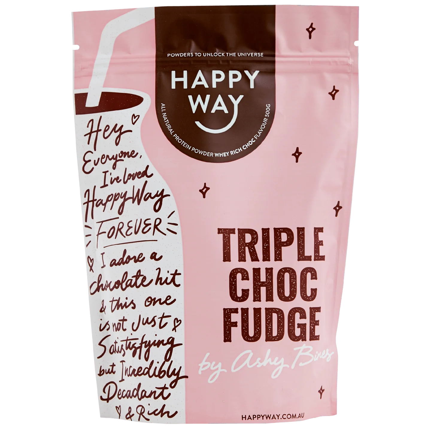 Ashy Bines Triple Choc Fudge Whey Protein Powder - 500g