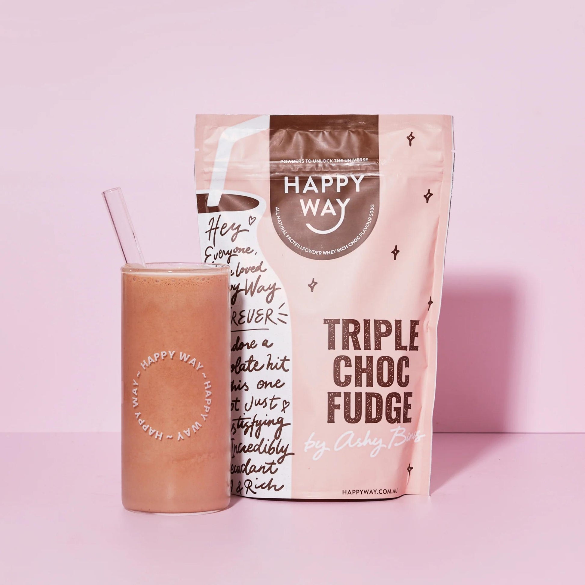 Ashy Bines Triple Choc Fudge Whey Protein Powder - 500g