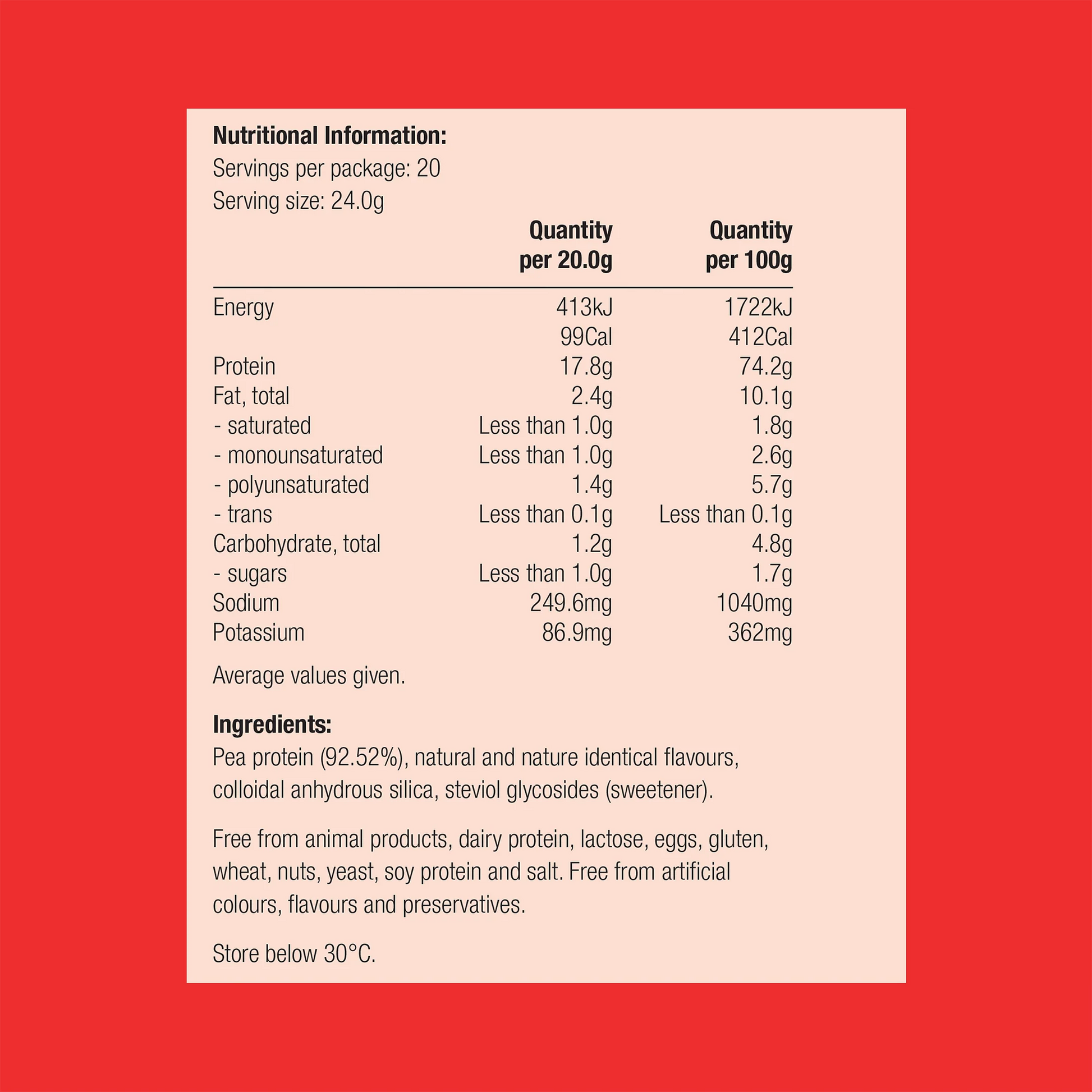 BioPure Pea Protein Neutral 480g Powder