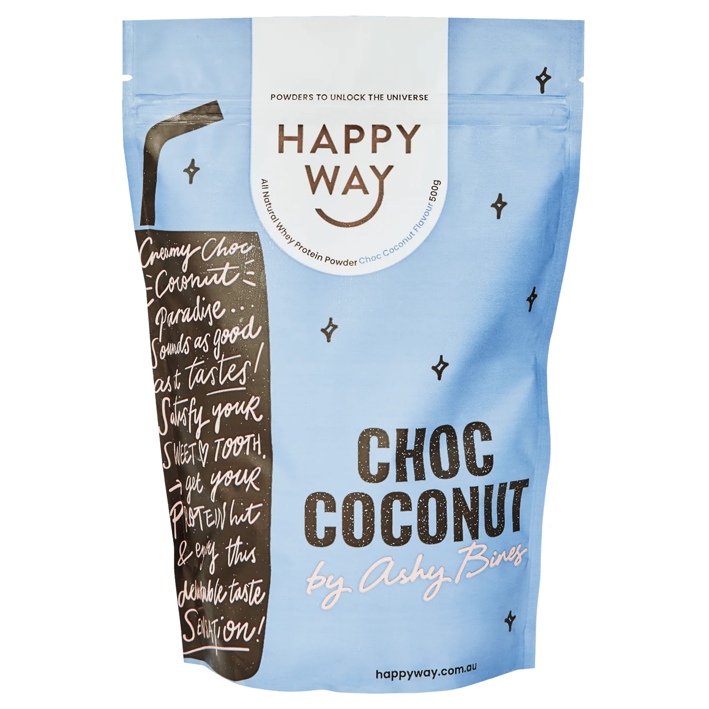 Ashy Bines Choc Coconut Whey Protein Powder - 500g