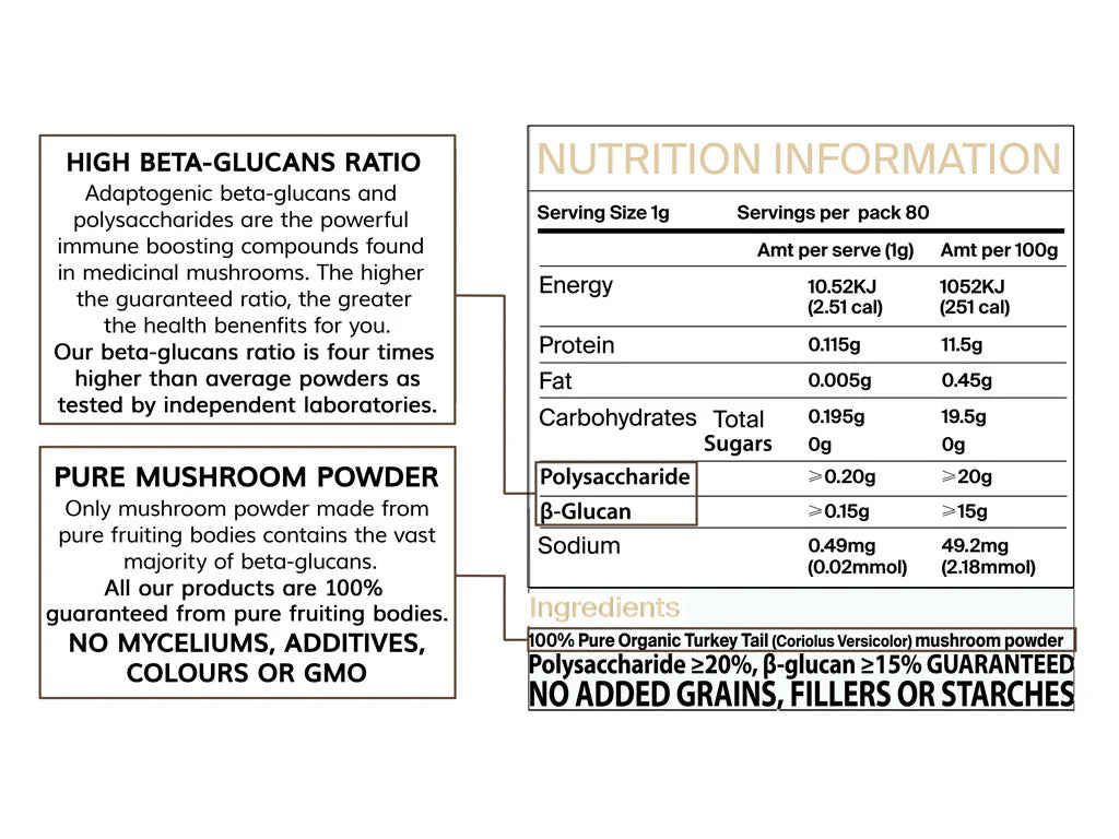 Concentrated Organic Turkey Tail Mushroom Powder