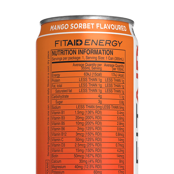 Fitaid Energy - Clean Caffeine from Green Tea + BCAAs + Electrolytes