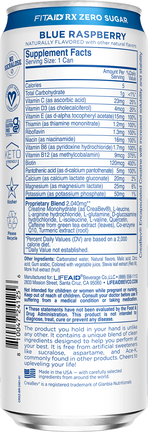 Fitaid RX Creatine - Boosted Creatine + BCAAs + Electrolytes