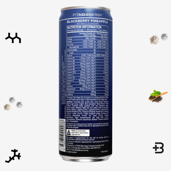 Fitaid Energy - Clean Caffeine from Green Tea + BCAAs + Electrolytes