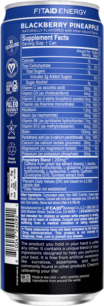 Fitaid Energy - Clean Caffeine from Green Tea + BCAAs + Electrolytes