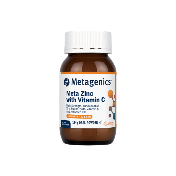 Meta Zinc with Vitamin C Orange flavour 114g oral powder