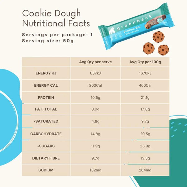 Plant-Based Cookie Dough Protein Bar 50g x 12pk