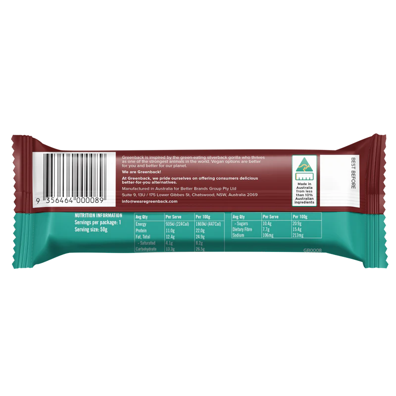 Plant-Based Hazelnut Protein Bar 50g X 12pk