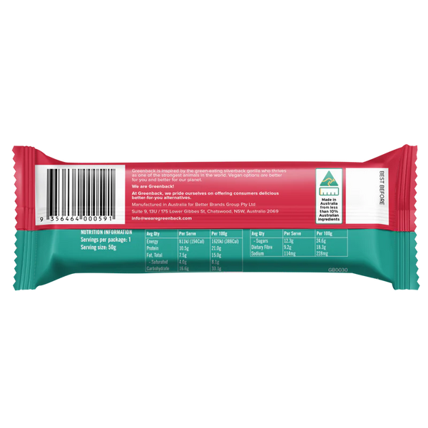 Plant-Based Layered Choc Raspberry Protein Bar 50g x 12pk