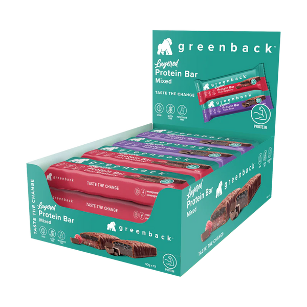 Plant-Based Layered Protein Bar Mixed Tray 50g x 12pk