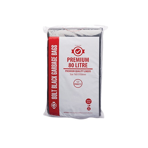 Premium Bin Liner Star Seal Black 80LT