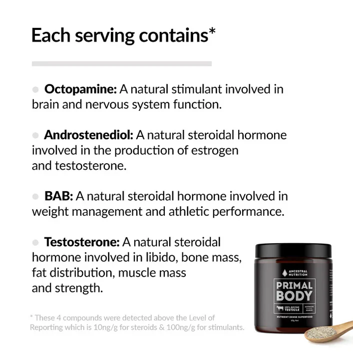 Primal Body - Grass Fed Bovine Testicle Powder